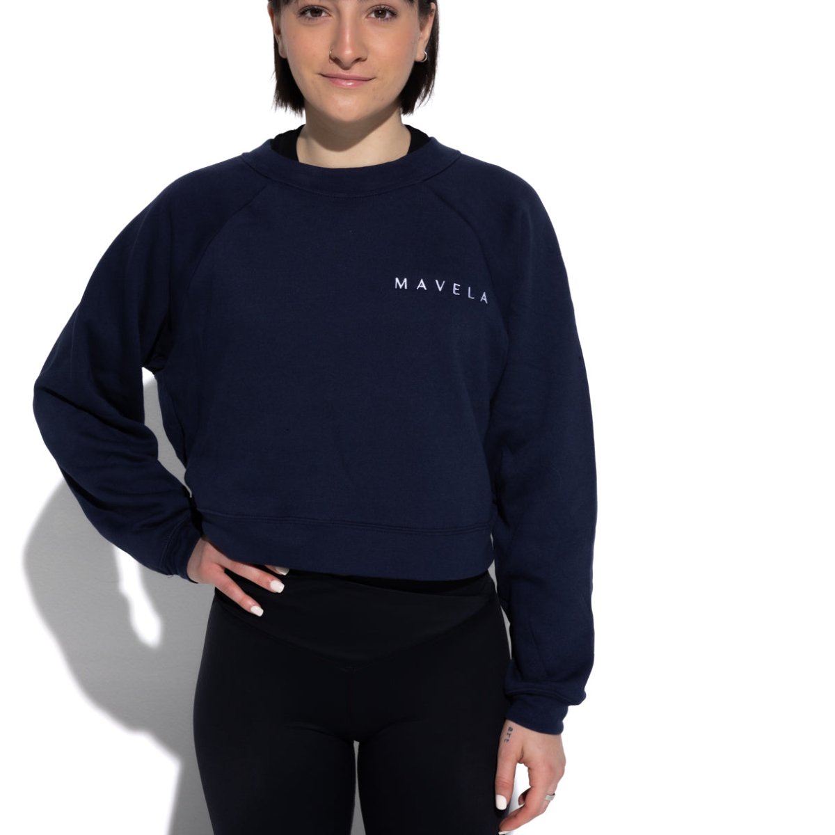 Navy Raglan Crewneck - MAVELA